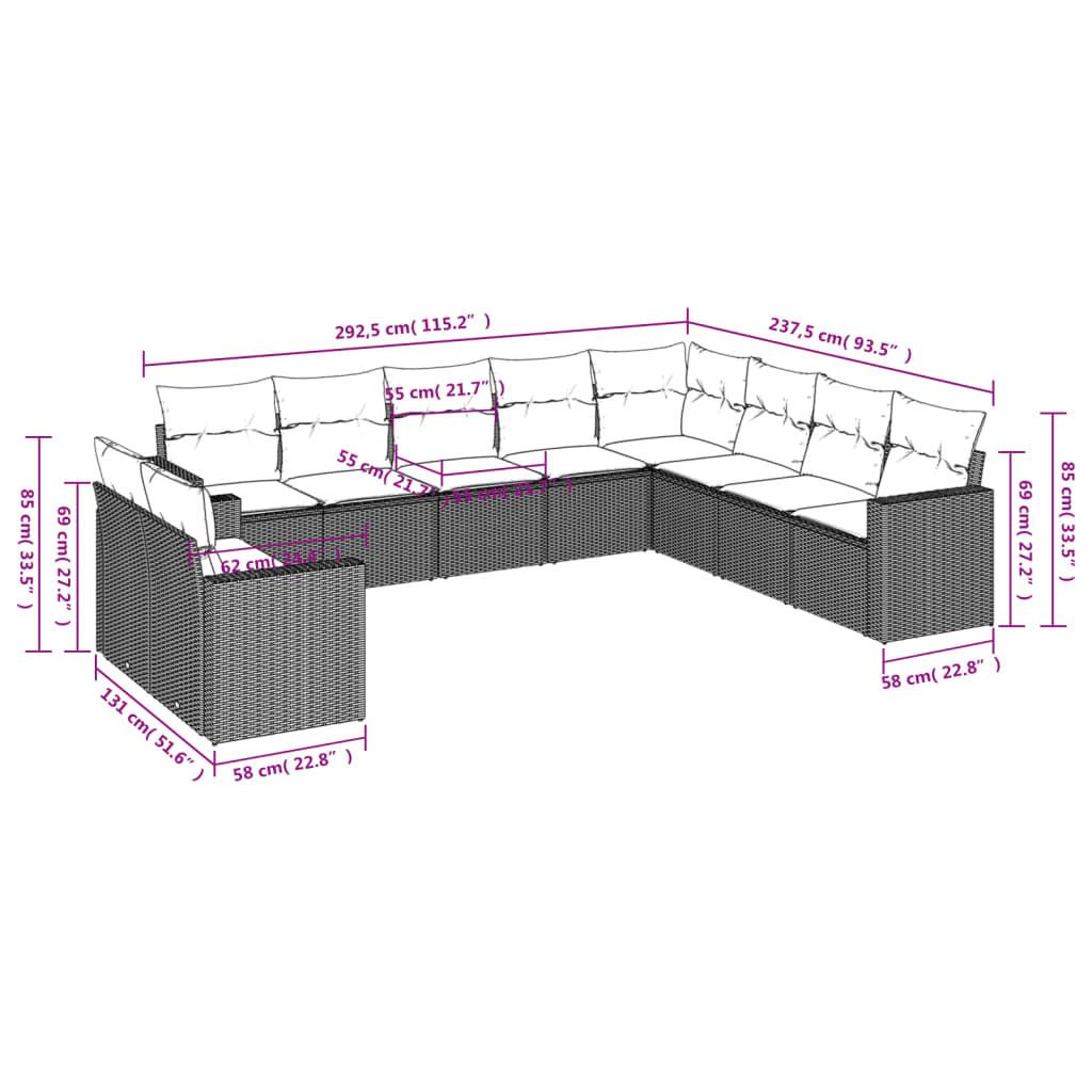 VidaXL Garten sofagarnitur poly-rattan  