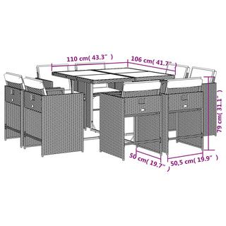 VidaXL Garten essgruppe poly-rattan  