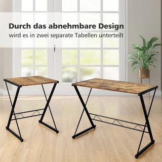 Northix Bureau d'angle Bureau d'ordinateur en forme de L en bois 147 x 112 x 79 cm marron  