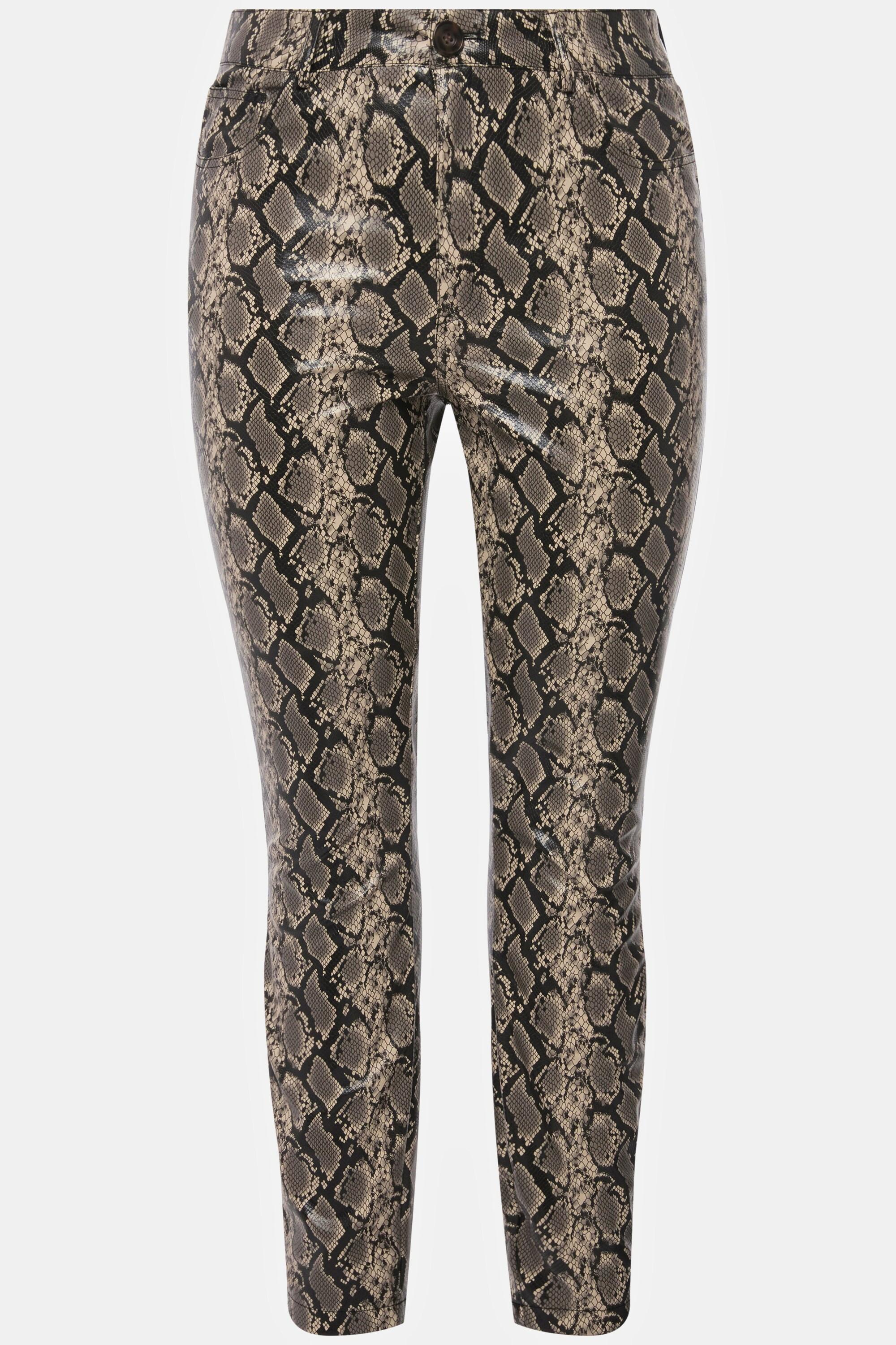 Studio Untold  Hose, Skinny Fit, Snake Print, 5-Pocket, Lederoptik 