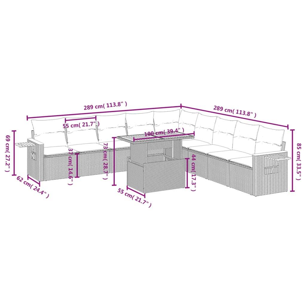 VidaXL Ensemble de canapés de jardin rotin synthétique  