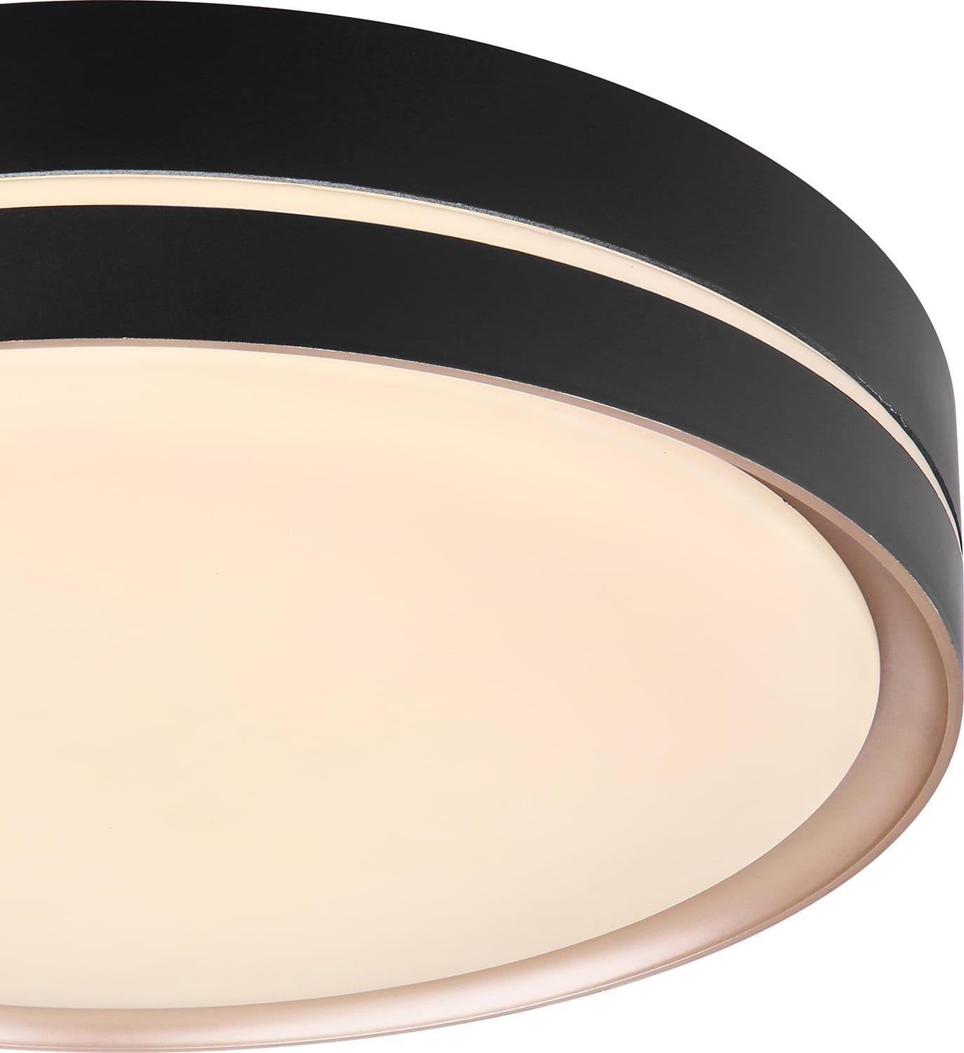 mutoni Plafonnier Manni métal noir LED 39x39  