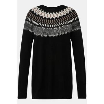 Norweger-Pullover, Rundhals, Langarm, weicher Feinstrick