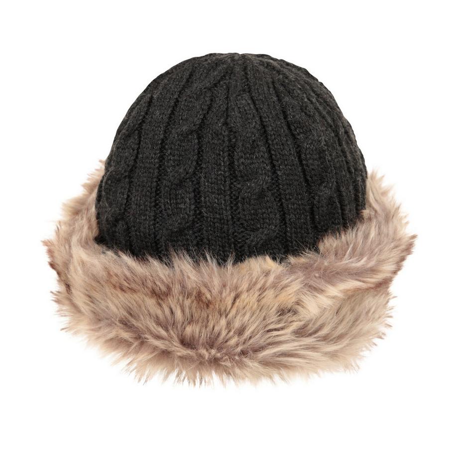 Mountain Warehouse Bonnet d'hiver tricoté avec bordure en fausse fourrure  