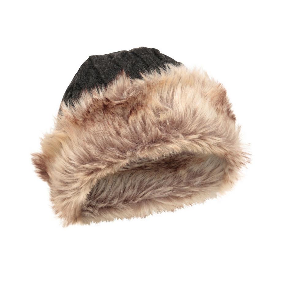 Mountain Warehouse Bonnet d'hiver tricoté avec bordure en fausse fourrure  