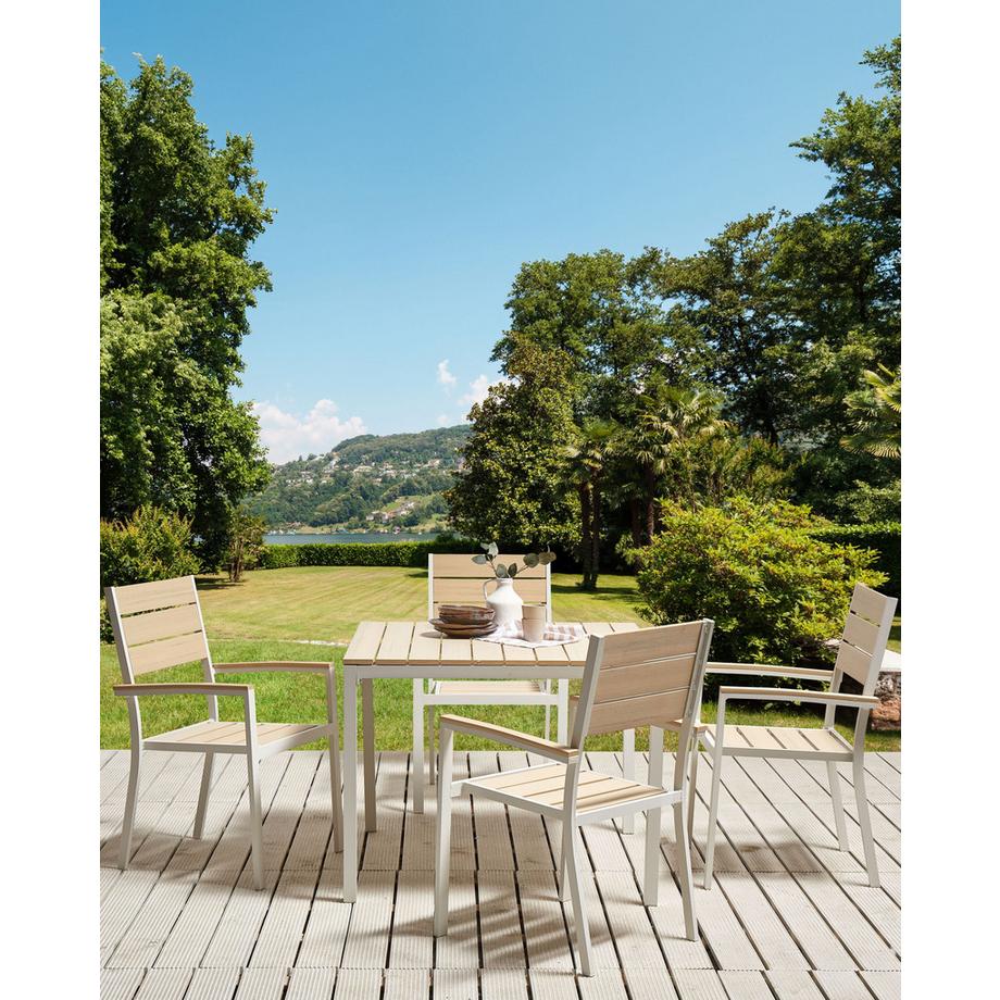 Beliani Gartenstuhl 4er Set aus Kunstholz  PRATO  