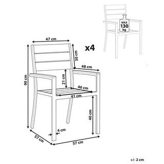 Beliani Set di 4 sedie da giardino en Legno plastico Moderno PRATO  