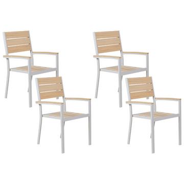 Lot de 4 chaises de jardin en Bois synthétique Moderne PRATO