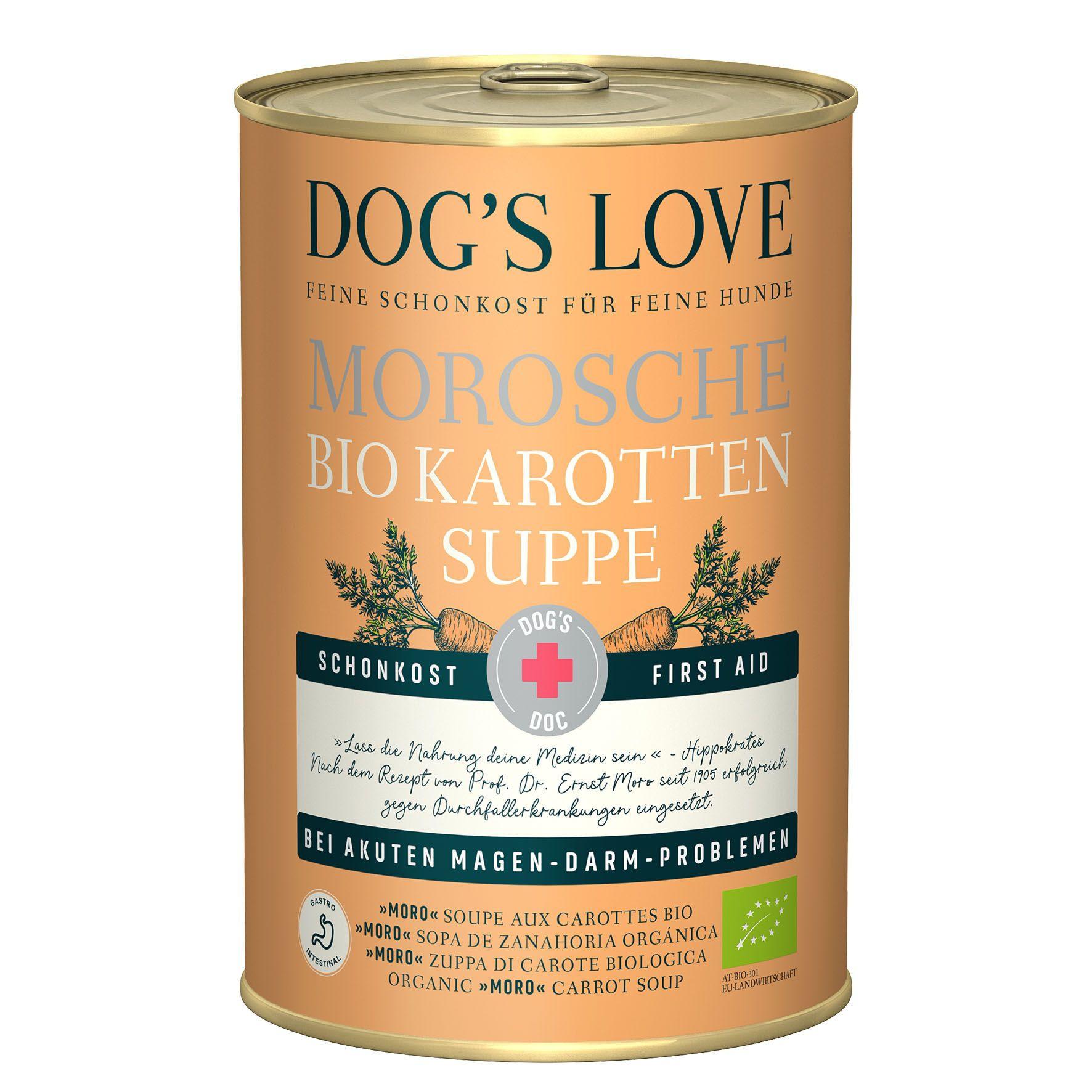 Dog's Love  DOC nourriture allégée soupe aux carottes Morosche BIO - Multipack 