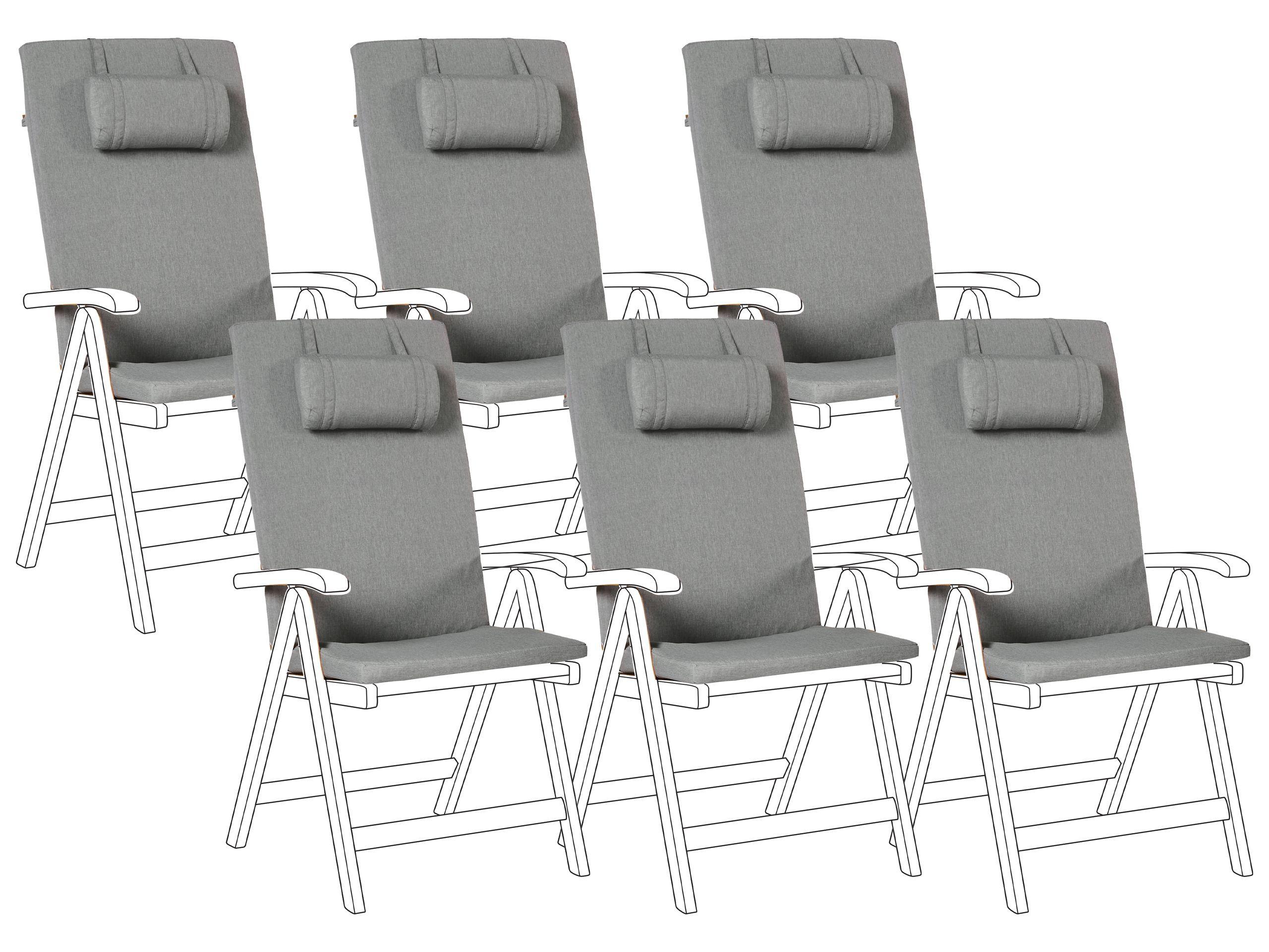 Beliani Lot de 6 coussins de jardin en Polyester Moderne JAVA/AMANTEA PREMIUM  