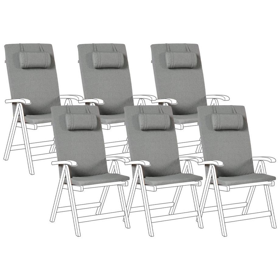 Beliani Outdoor Sitzkissen 6er Set aus Polyester Modern JAVA/AMANTEA PREMIUM  