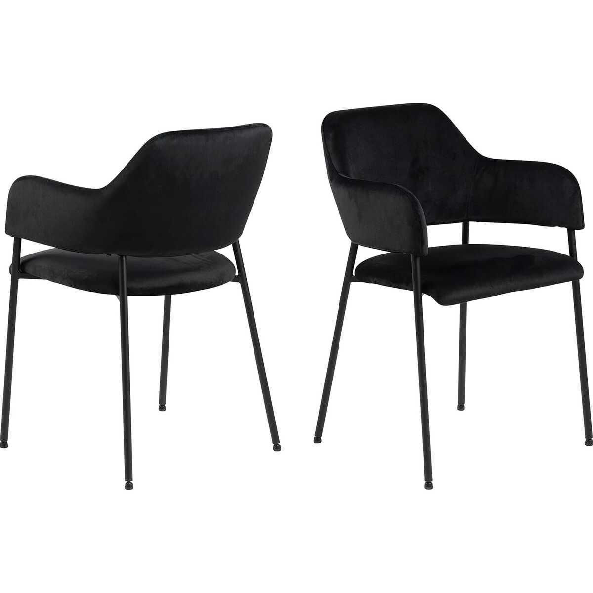 mutoni Chaise avec accoudoirs Mia noir  