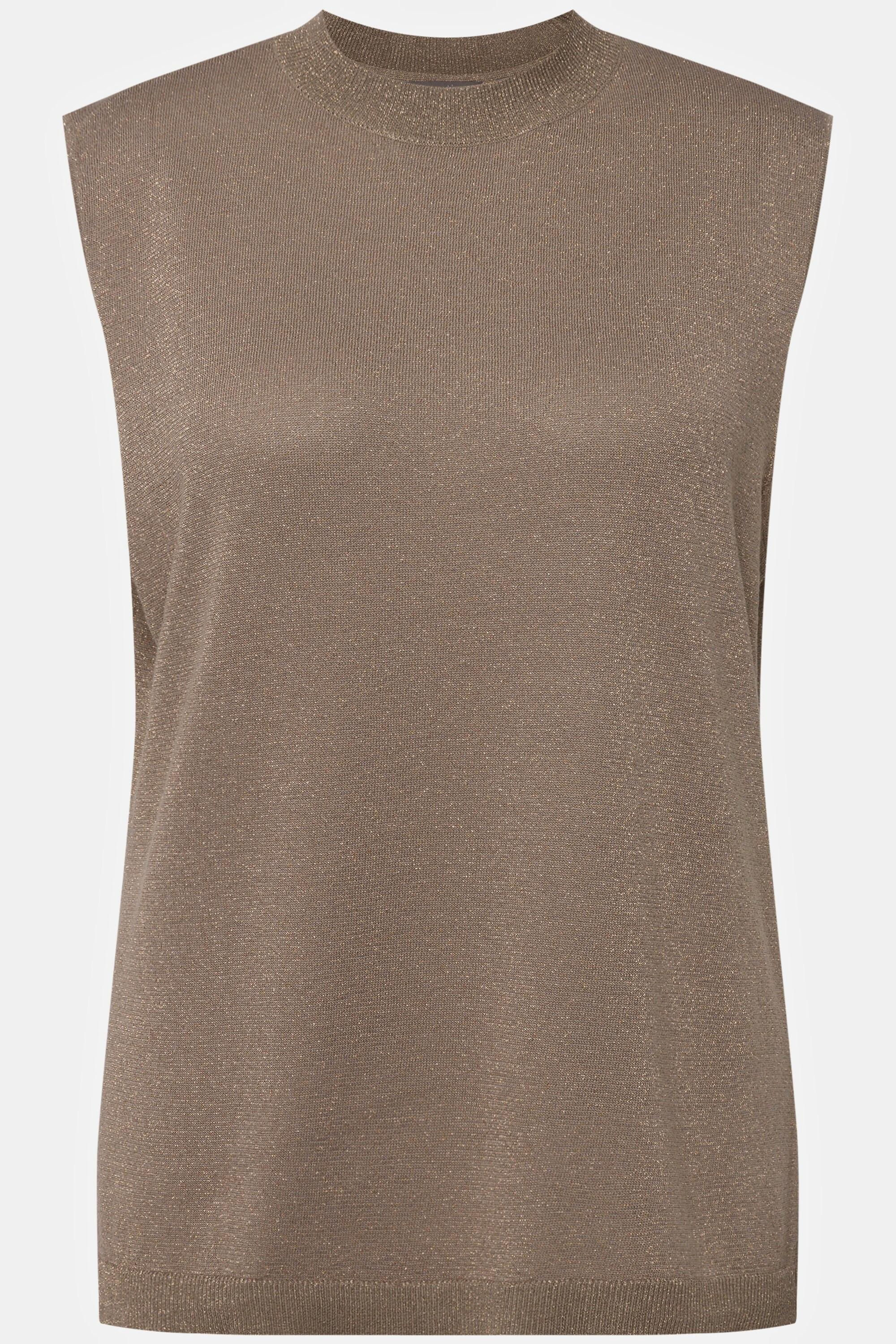 Ulla Popken  Gilet smanicato con effetto metallico e scollo a girocollo 