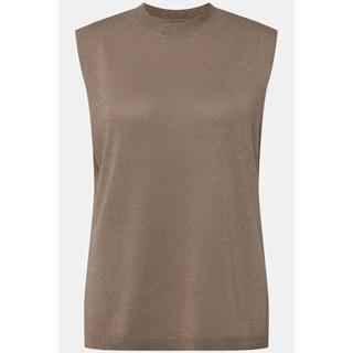 Ulla Popken  Gilet smanicato con effetto metallico e scollo a girocollo 