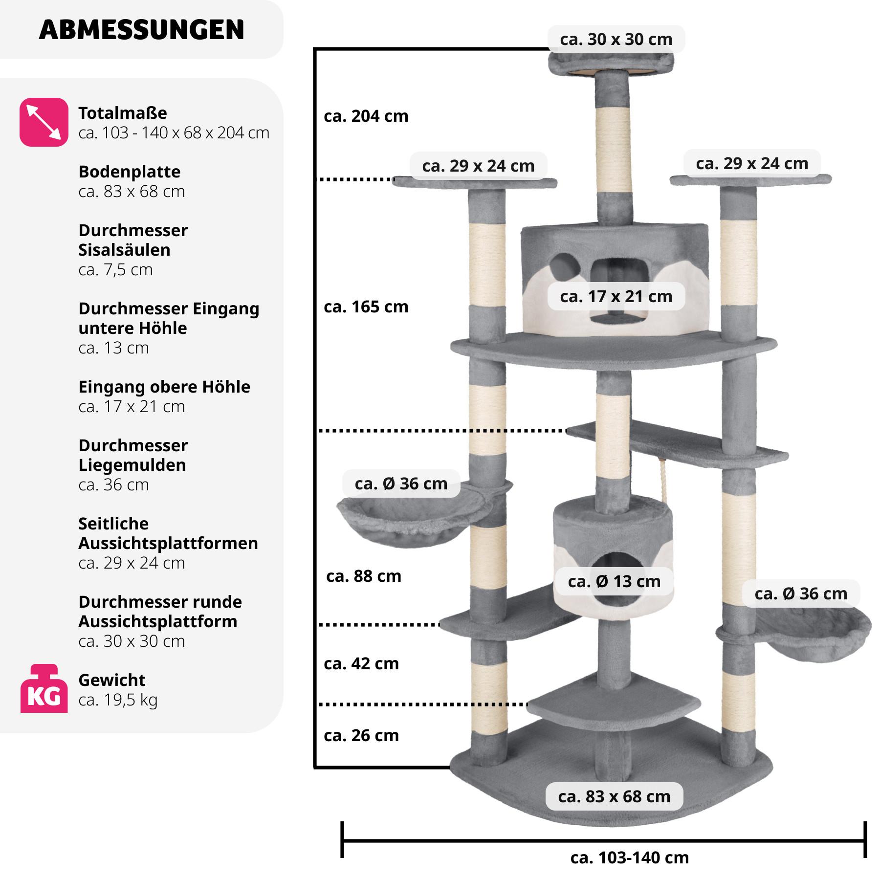 Tectake  Arbre à Chat NELLY 204 cm 