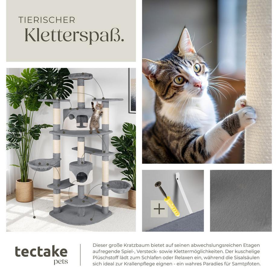 Tectake  Kratzbaum Nelly 204 cm Sisal 