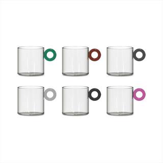 WD Lifestyle Set aus 6 Kaffeetassen mit farbigem Henkel  