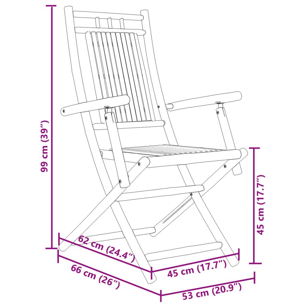 VidaXL Chaise de jardin bambou  