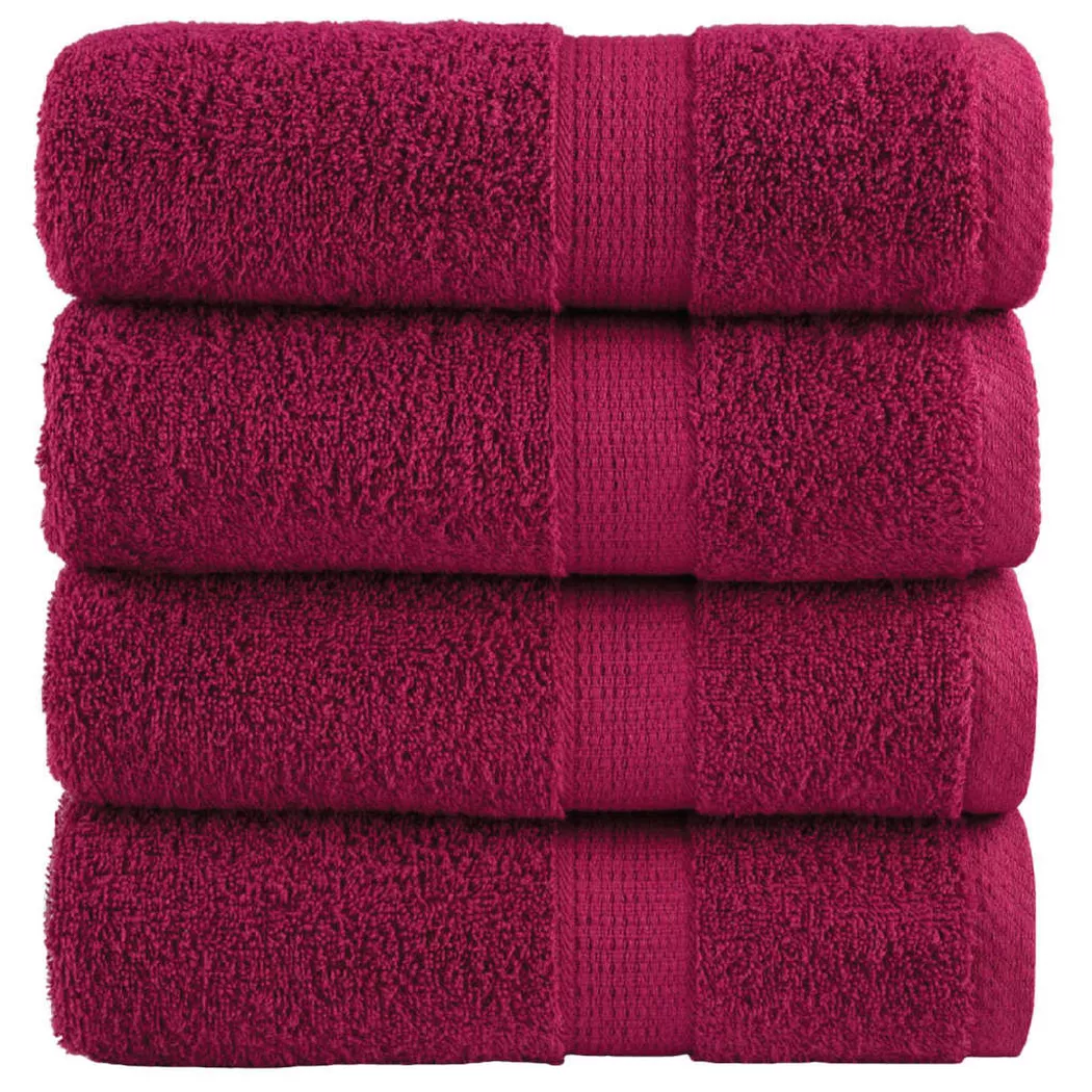 VidaXL - Serviette de visage coton, 30 x 30 cm, Rouge Bariolé