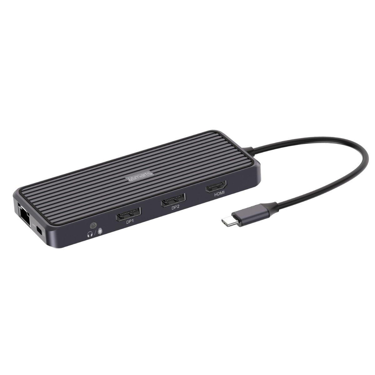 4smarts  540299 replicatore di porte e docking station per notebook USB 3.2 Gen 1 (3.1 Gen 1) Type-C Grigio 