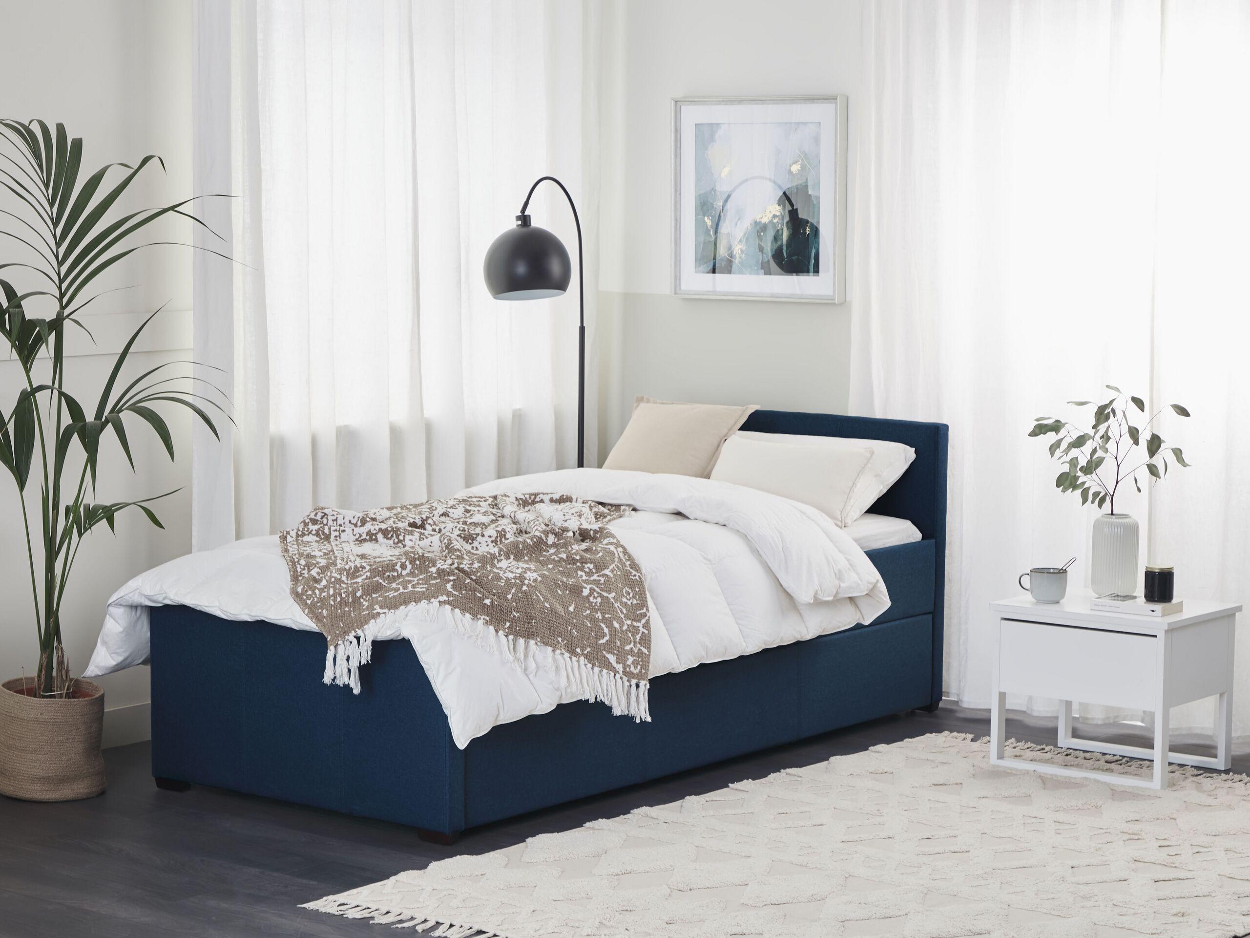 Beliani Bett mit Lattenrost aus Polyester Modern MARMANDE  