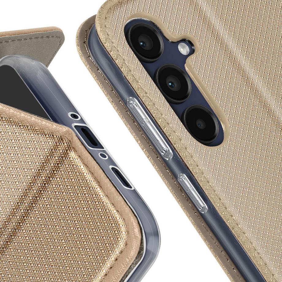 Avizar  Samsung Galaxy A35 5G Book Cover Gold 