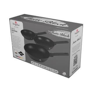 Berlinger 3-teiliges Bratpfannen Set 20/24/28 cm Matte Black Collection  
