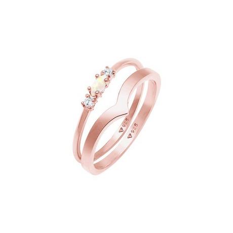 Elli  Ring 2Er Set Opal Zirkonia 