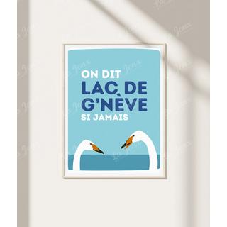 La-Jonx On dit Lac de G'nève - Poster  