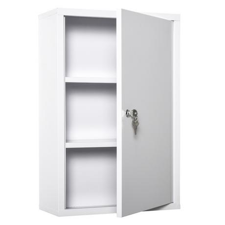 Northio Armoire De Premiers Secours Armoire À Pharmacie 3 Compartiments Verrouillable Acier Blanc 40X18X60Cm  