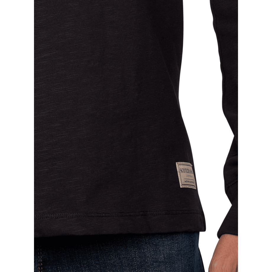 Scotch & Soda T-Shirt Henley a Maniche Lunghe Taglio Regular  