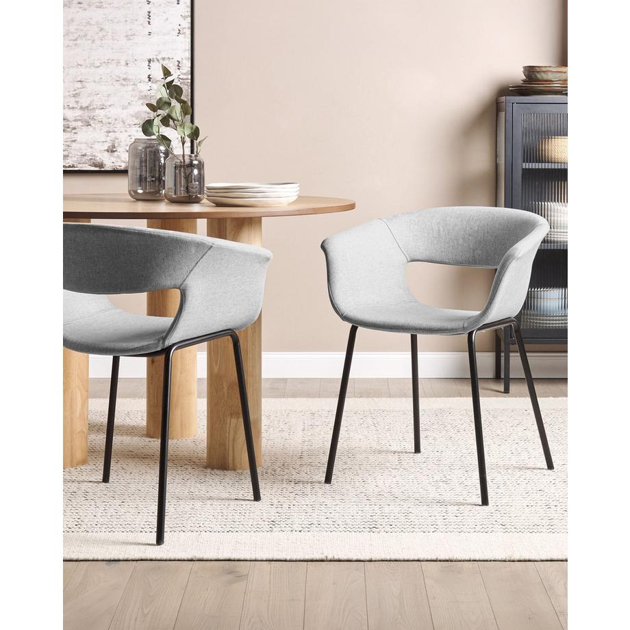 Beliani Lot de 2 chaises de salle à manger en Tissu Minimaliste ELMA  