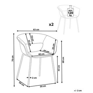 Beliani Esszimmerstuhl 2er Set aus Polyester Modern ELMA  