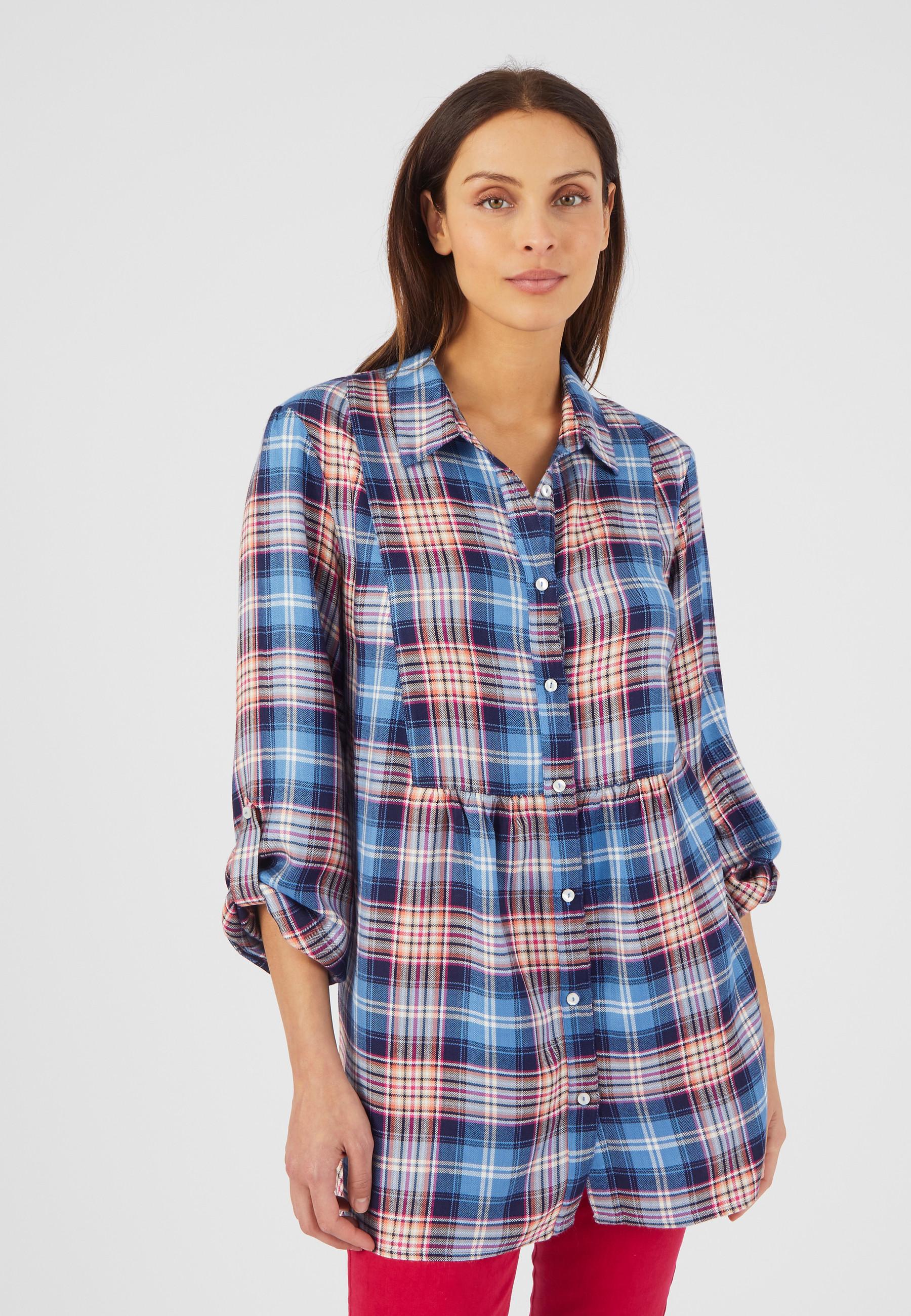 Image of Flanelltunika Mit Karomuster Damen Blau 38