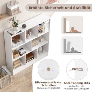 Northix Bücherregal mit 8 Fächern Standregal mit 3 Ebenen Würfelregal Büroregal Aufbewahrungregal 100 x 24 x 104 cm Weiß  