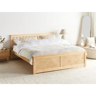 Beliani Lit avec sommier en Bois de pin Scandinave OLENDON  