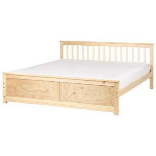 Beliani Lit avec sommier en Bois de pin Scandinave OLENDON  