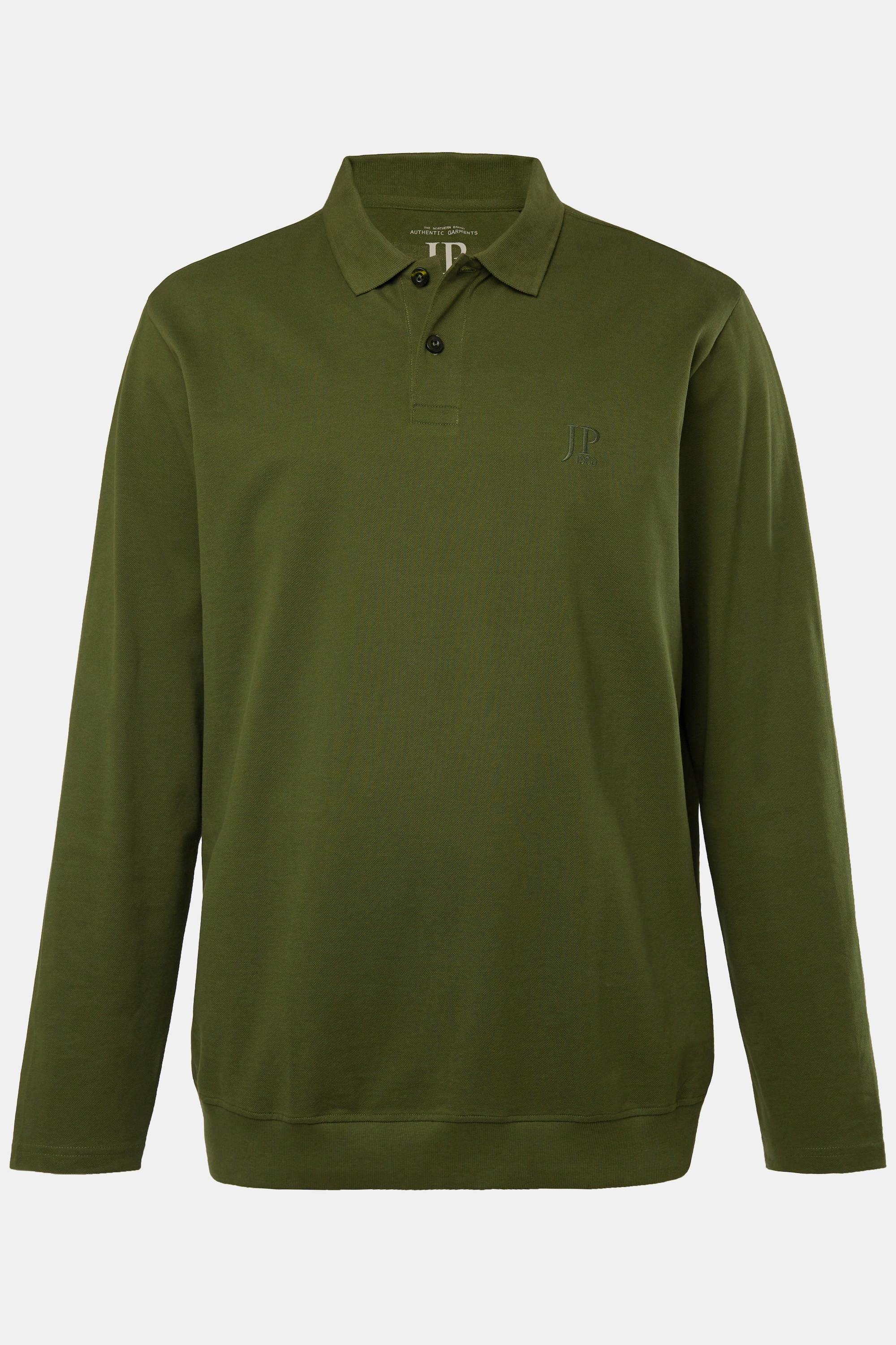 JP1880  Maglia polo basic in piqué con taglio speciale per l'addome e maniche lunghe, fino alla tg. 8XL 