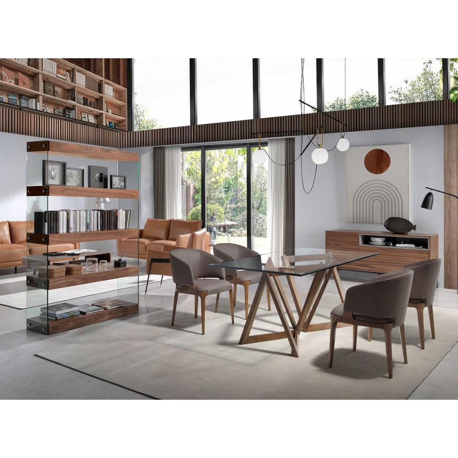 ANGEL CERDA Ripiano in noce e vetro  