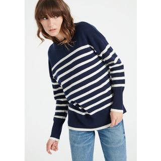 Studio Cashmere8  LILLY 24 Pullover Rundhalsausschnitt mit Streifen - 100% Kaschmir 