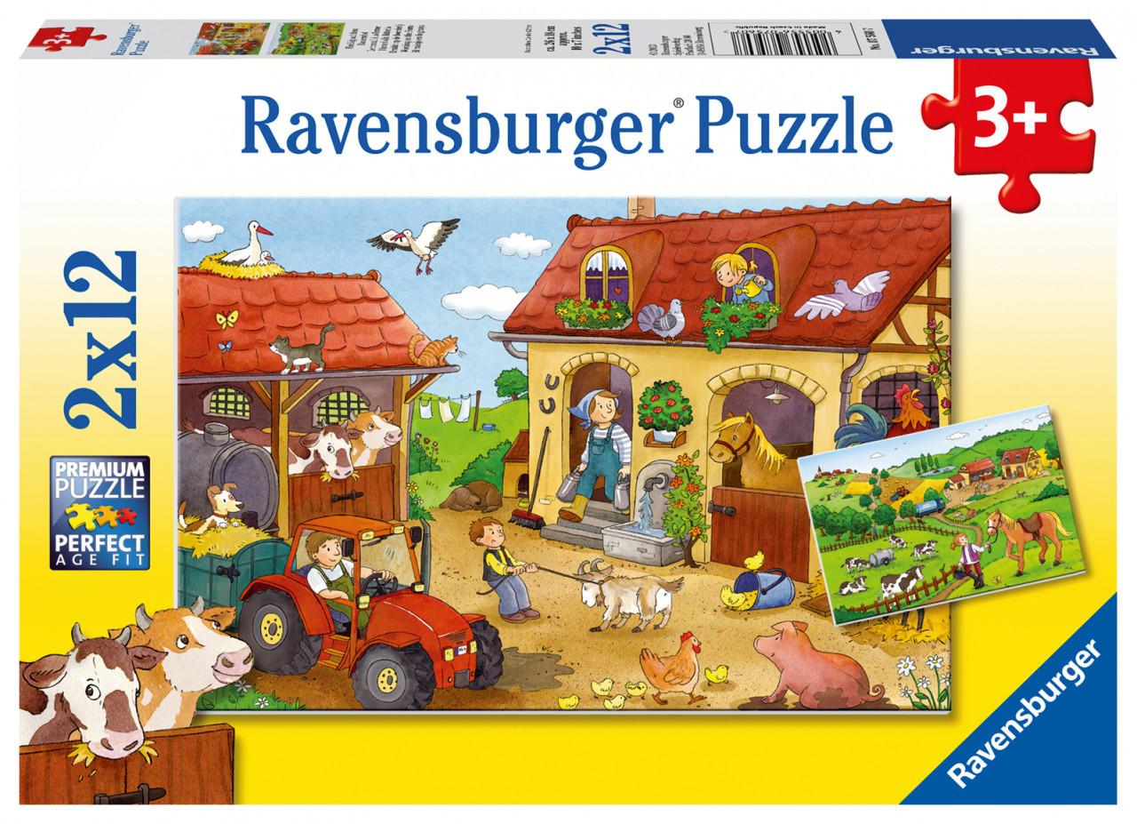 Ravensburger  Puzzle Fleissig auf dem Bauernhof (2x12) 