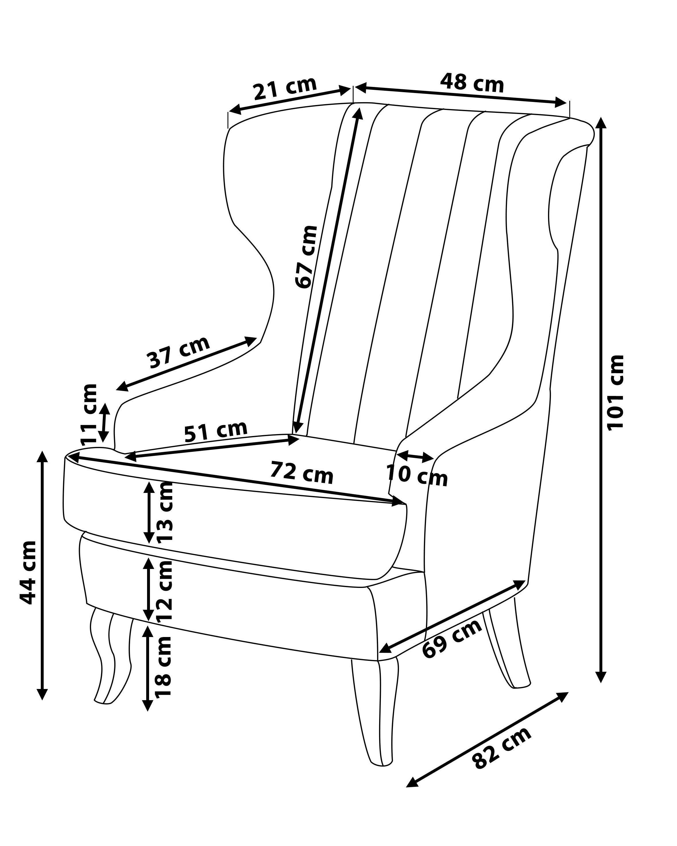 Beliani Fauteuil en Polyester Rétro MOLDE  