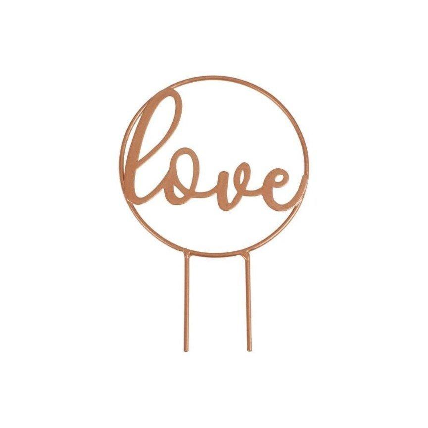 Image of Cake Topper 'love' aus Acryl Roségold Cake Topper 'love' aus Acryl Roségold