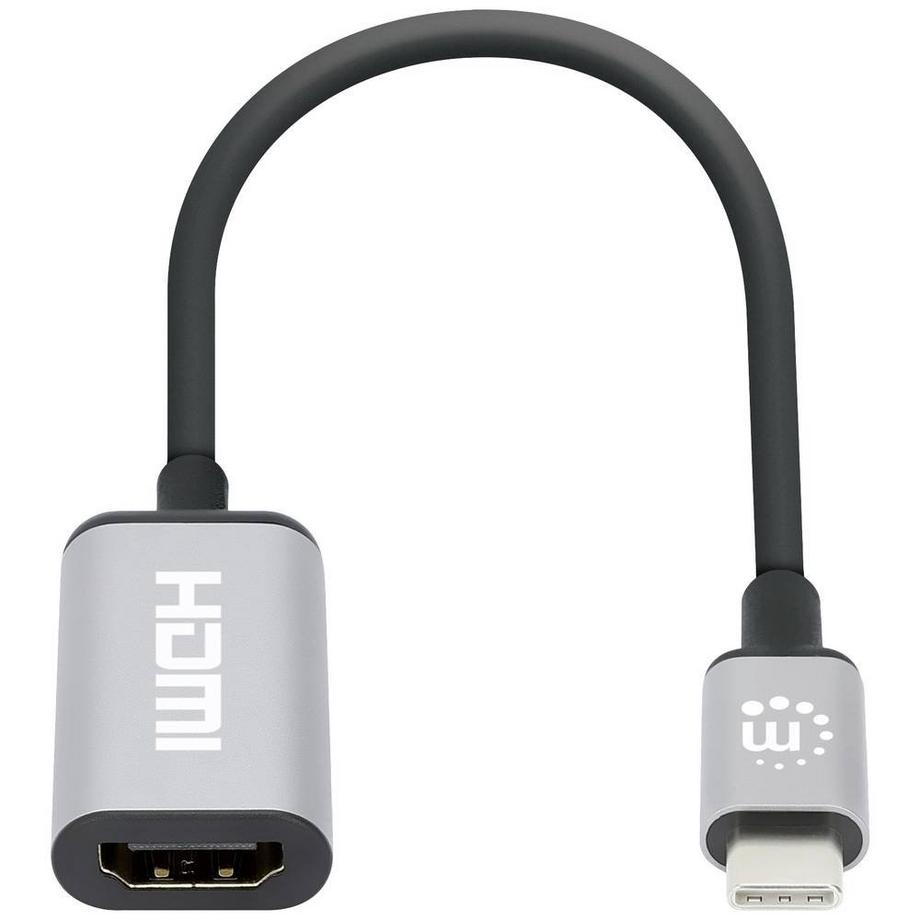 Manhattan  4K@60Hz USB-C auf HDMI-Adapter USB 3.2 Typ C-Stecker auf HDMI-Buchse aktiver Aluminium 