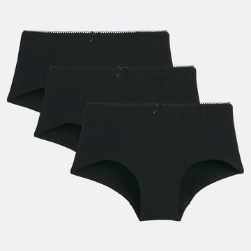 3er-Pack einfarbige Shorties aus Stretch-Baumwolle