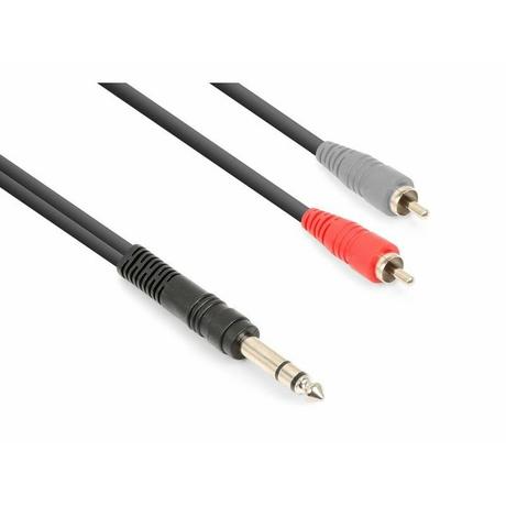 Vonyx  Vonyx CX328-3 cavo audio 3 m 6.35mm 2 x RCA Nero 