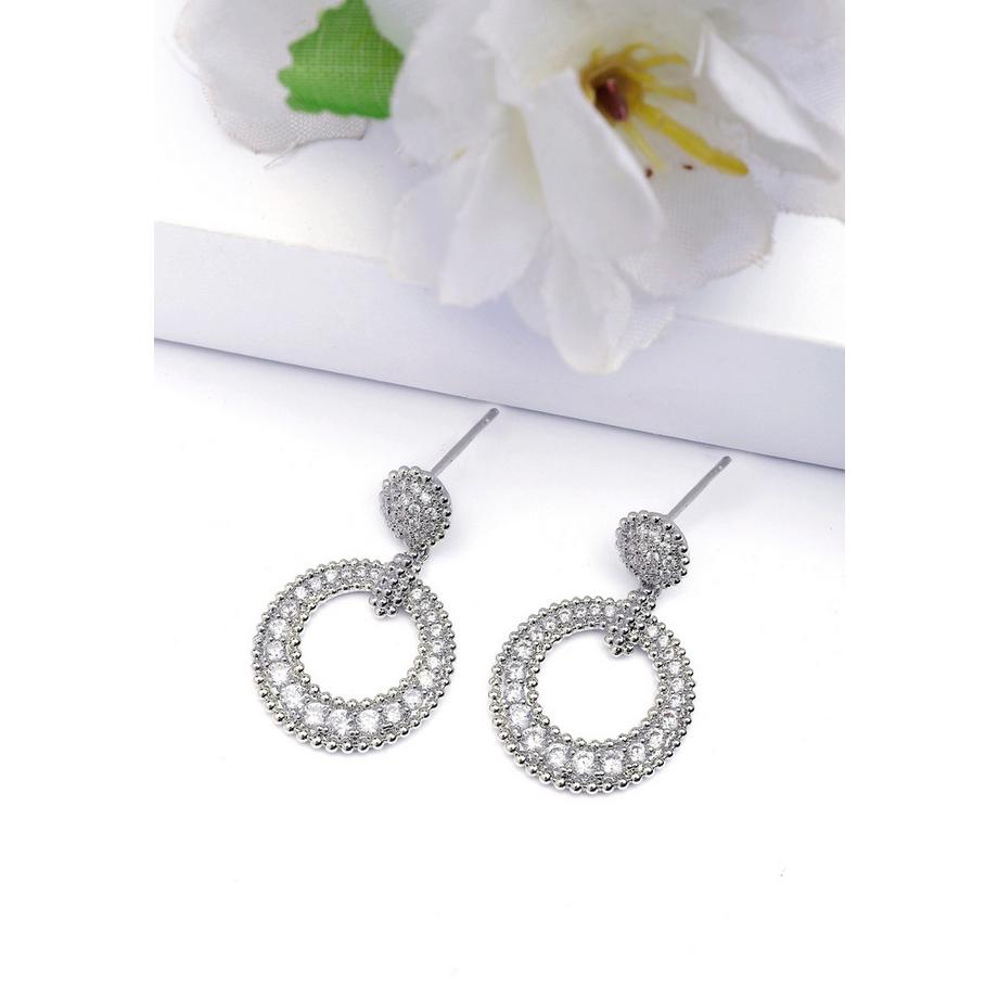 AVANT-GARDE PARIS  Silberfarbene Kreisförmige Tropfenohrringe 