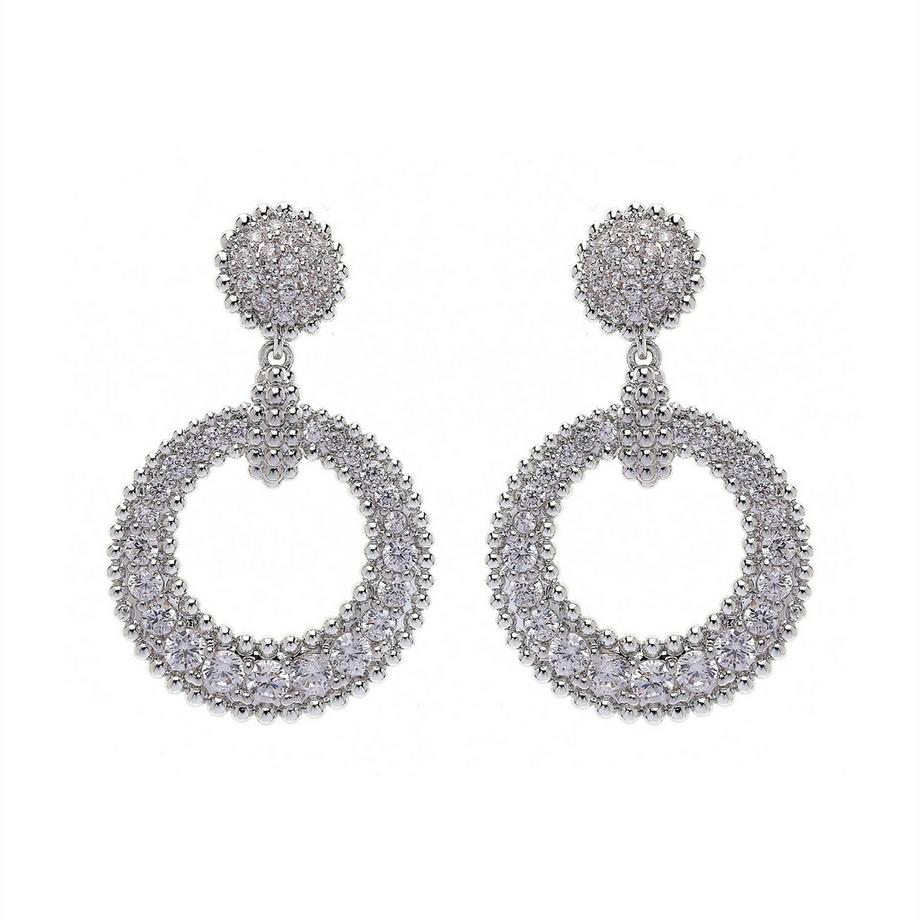 Silberfarbene Kreisförmige Tropfenohrringe