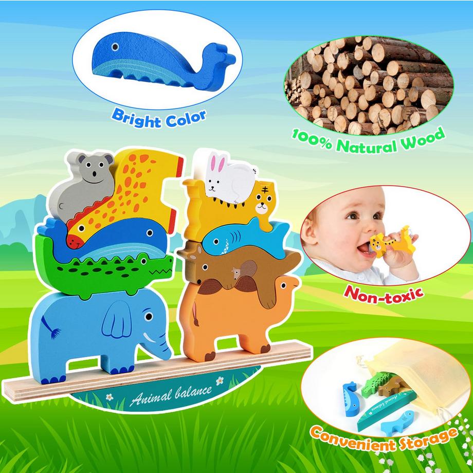 Activity-board  Tierisches Stapelspielzeug Holzspielzeug 