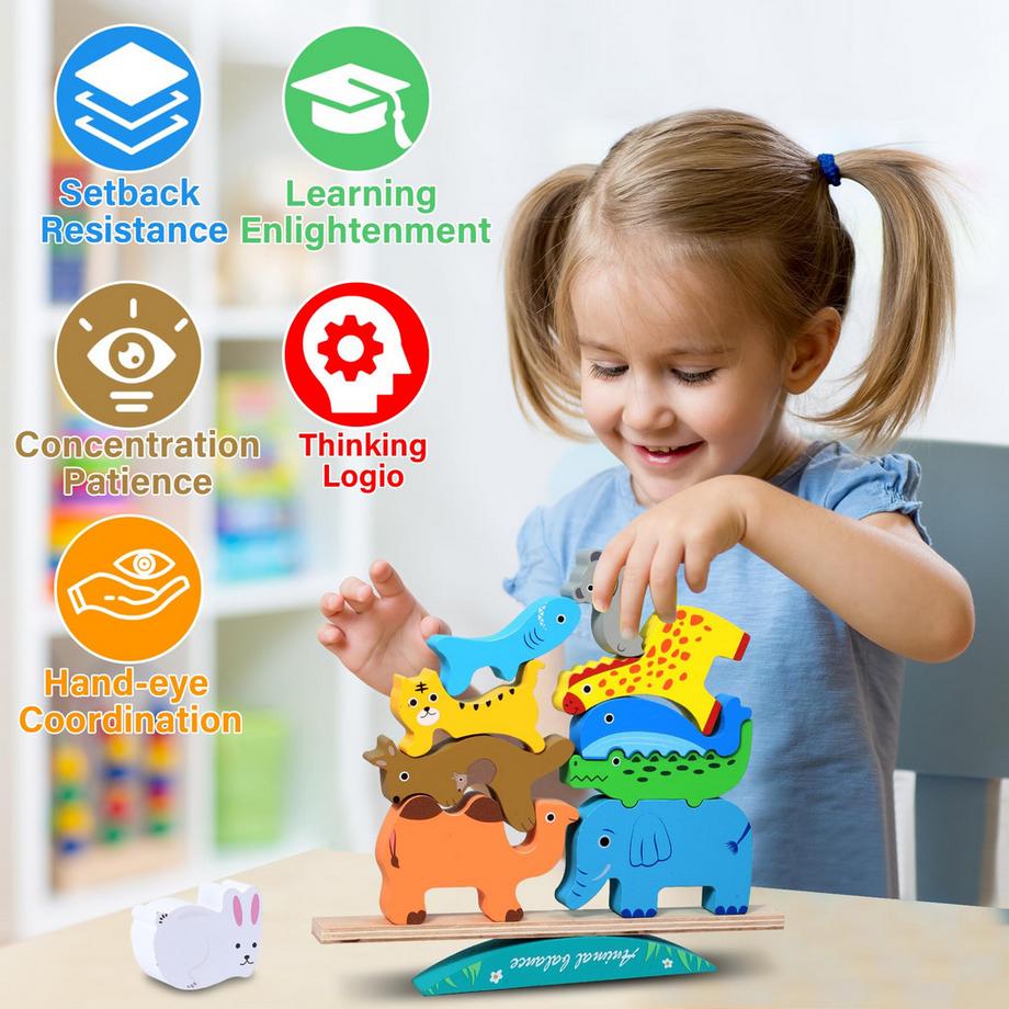 Activity-board  Tierisches Stapelspielzeug Holzspielzeug 